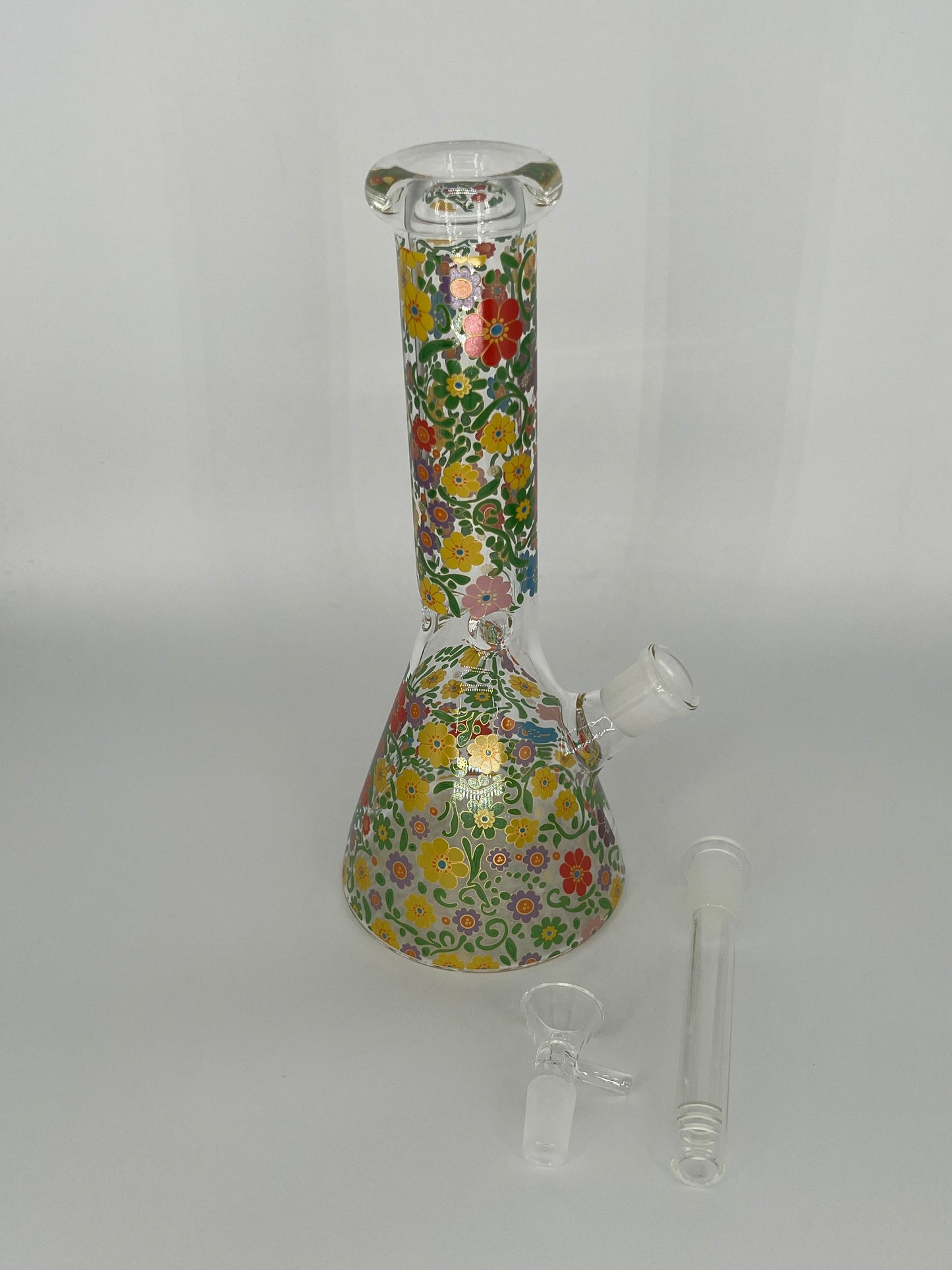 Flower Decal Beaker Bong
