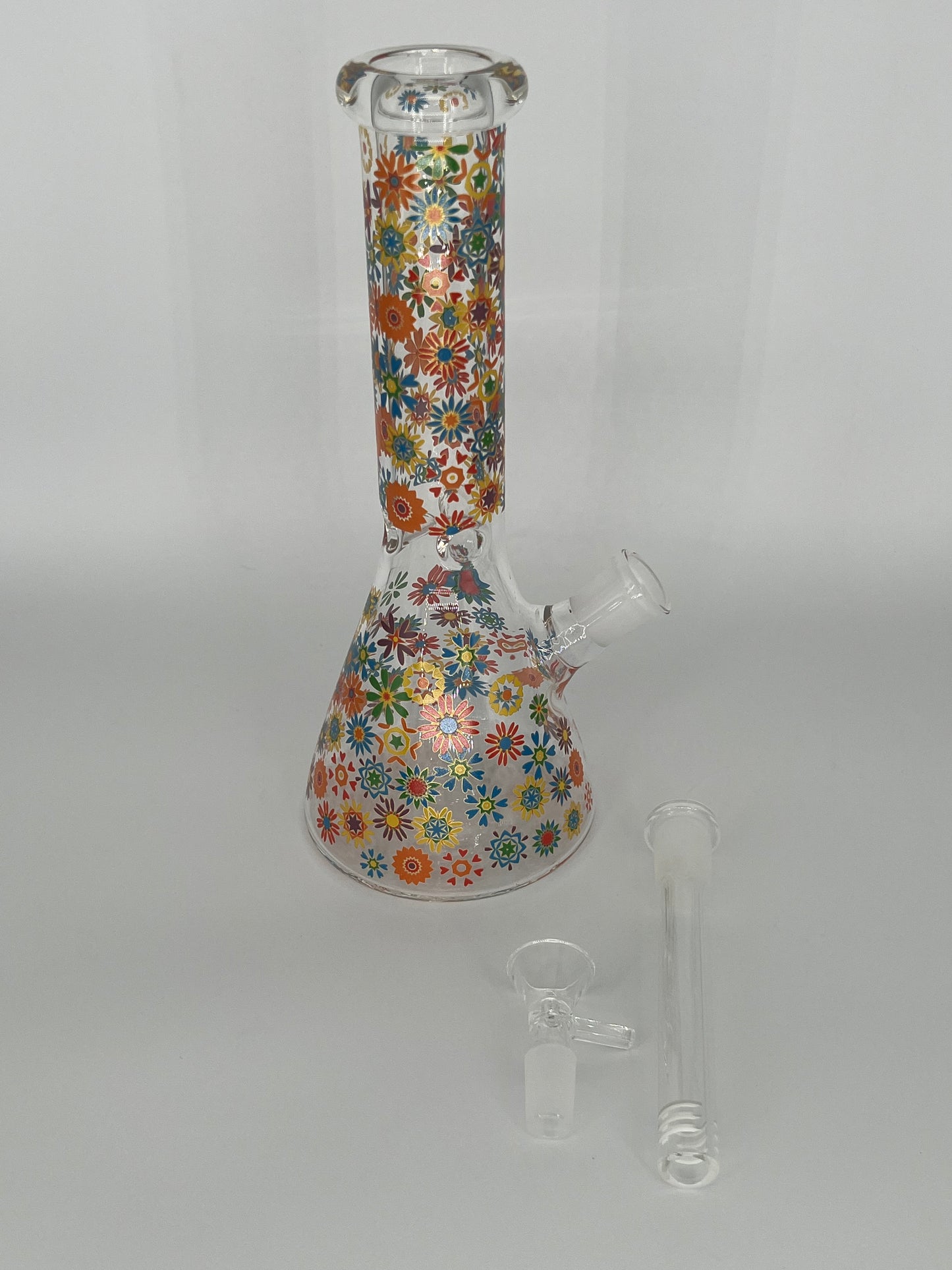 Flower Decal Beaker Bong