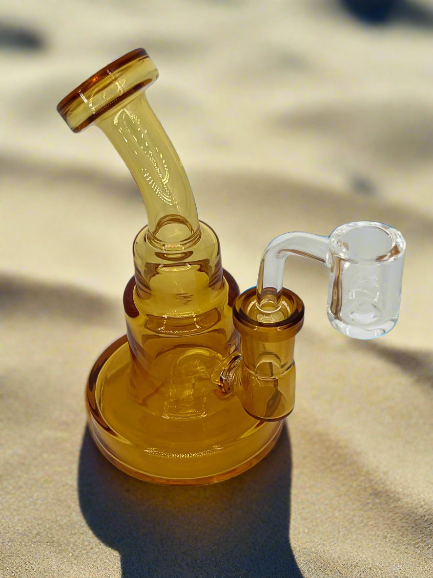 5.4-Inch Mini Dab Rig with Quartz Banger & Insert Perc