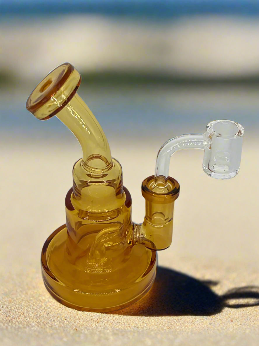 5.4-Inch Mini Dab Rig with Quartz Banger & Insert Perc