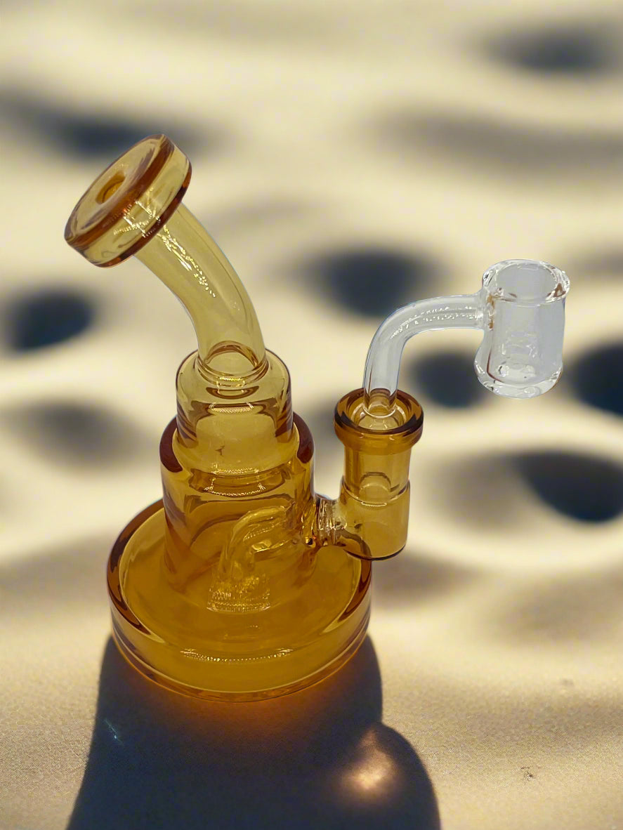 5.4-Inch Mini Dab Rig with Quartz Banger & Insert Perc