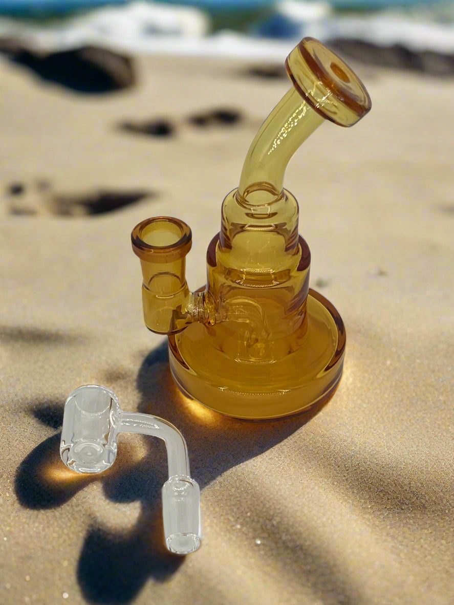 5.4-Inch Mini Dab Rig with Quartz Banger & Insert Perc