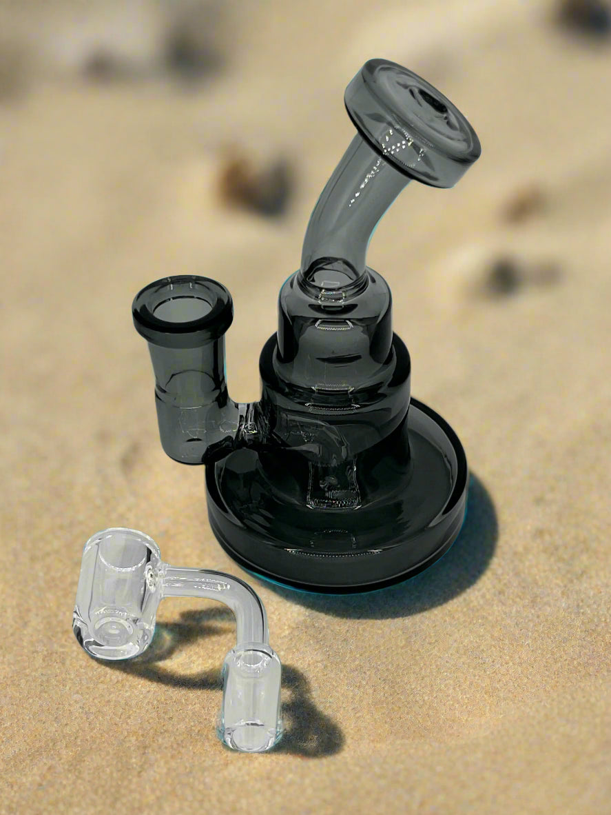 5.4-Inch Mini Dab Rig with Quartz Banger & Insert Perc