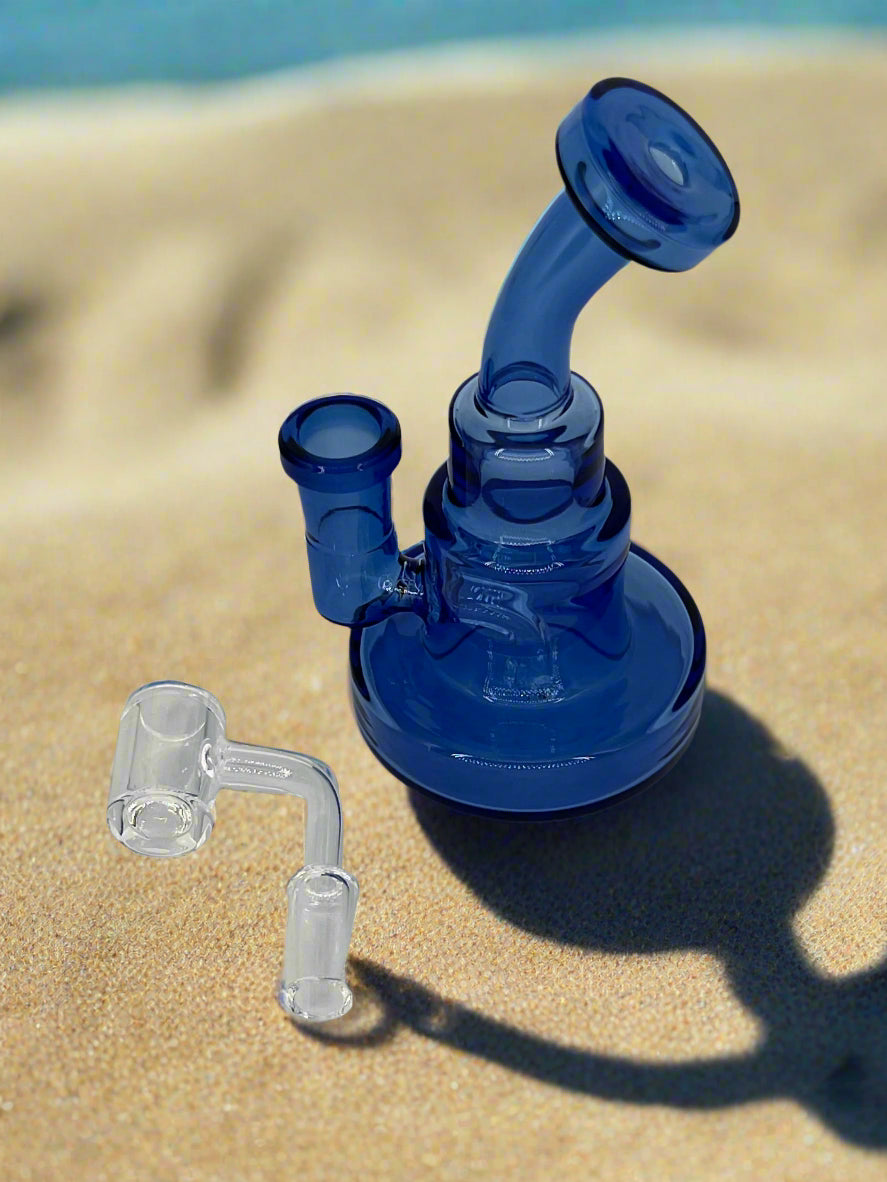 5.4-Inch Mini Dab Rig with Quartz Banger & Insert Perc