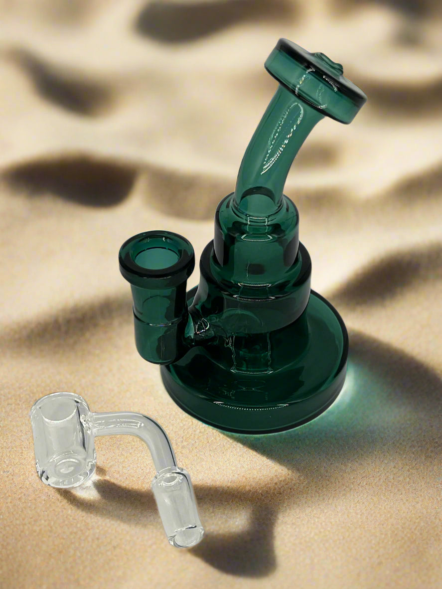5.4-Inch Mini Dab Rig with Quartz Banger & Insert Perc
