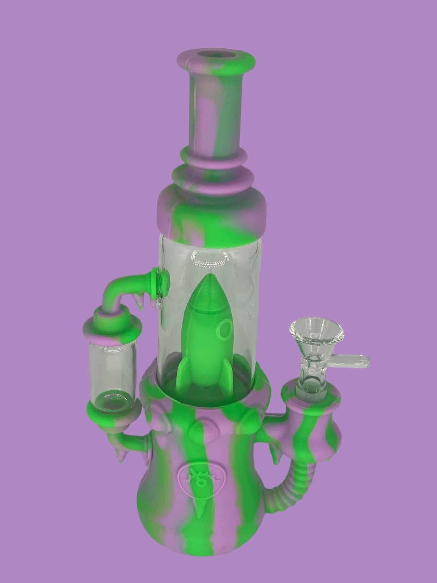 9" Rocket Ship Silicone Recycler Bong/Dab Rig