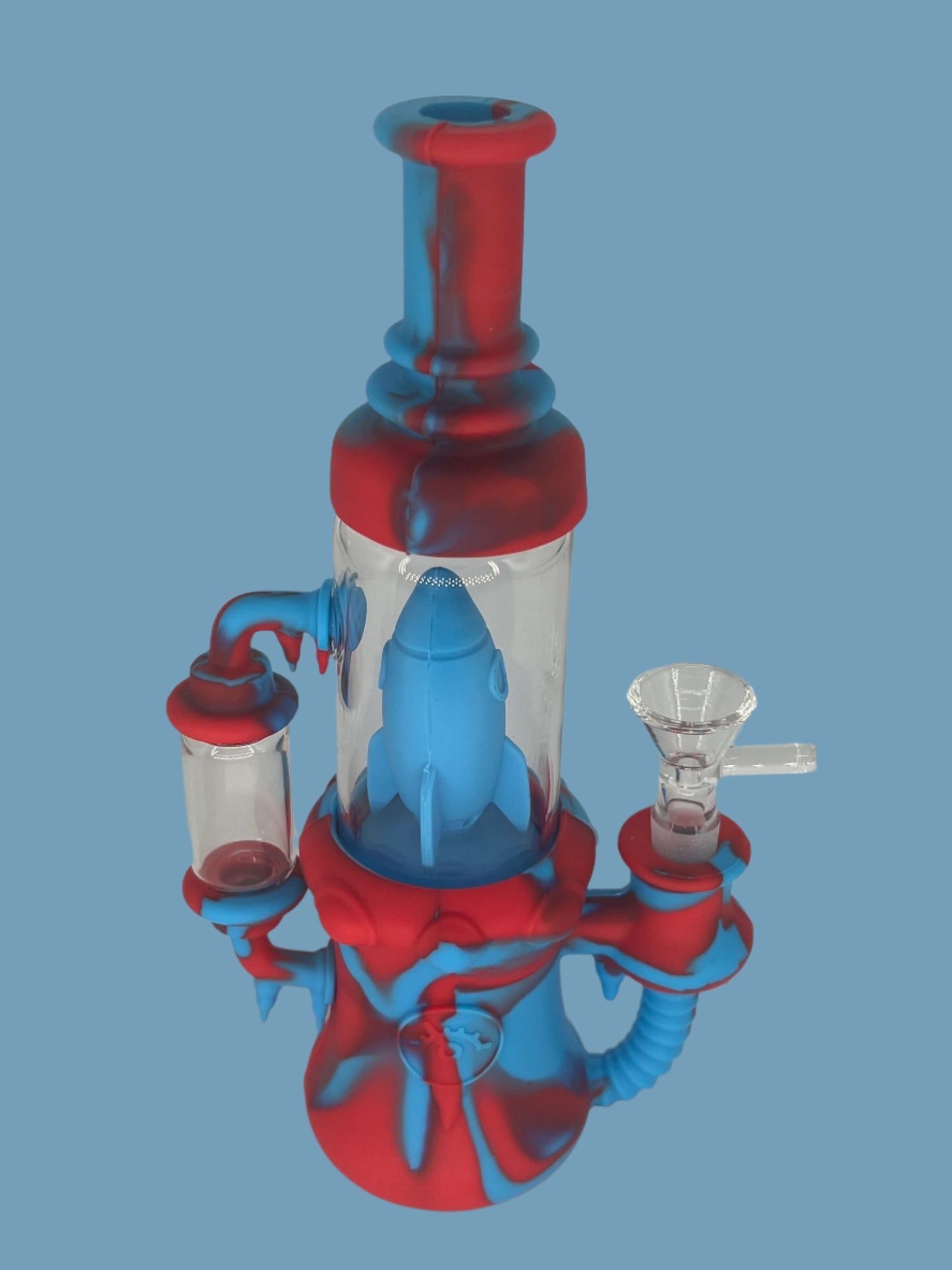 9" Rocket Ship Silicone Recycler Bong/Dab Rig