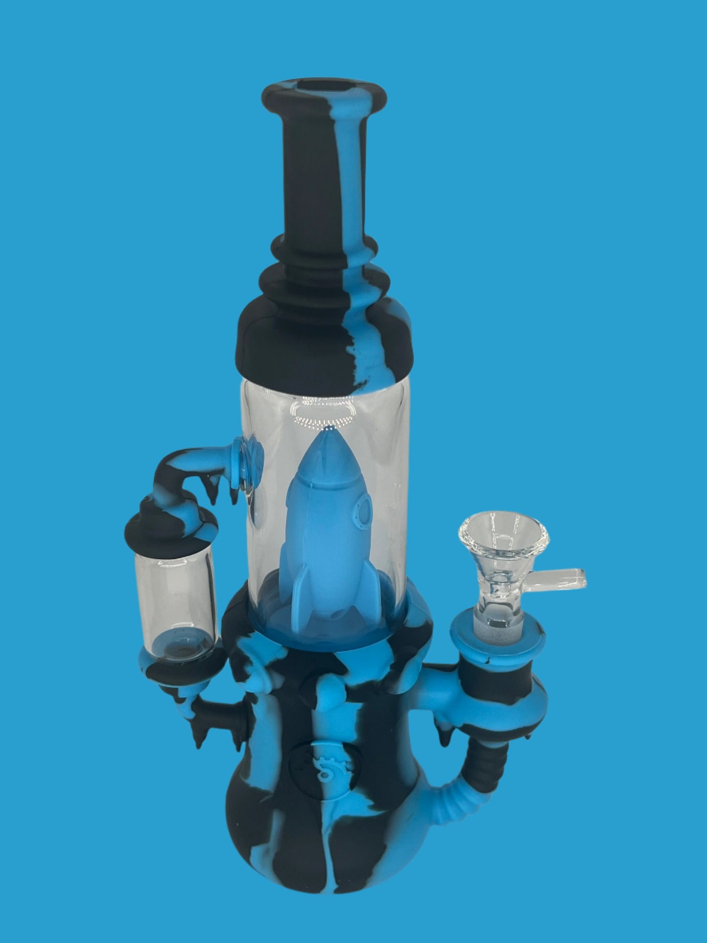 9" Rocket Ship Silicone Recycler Bong/Dab Rig