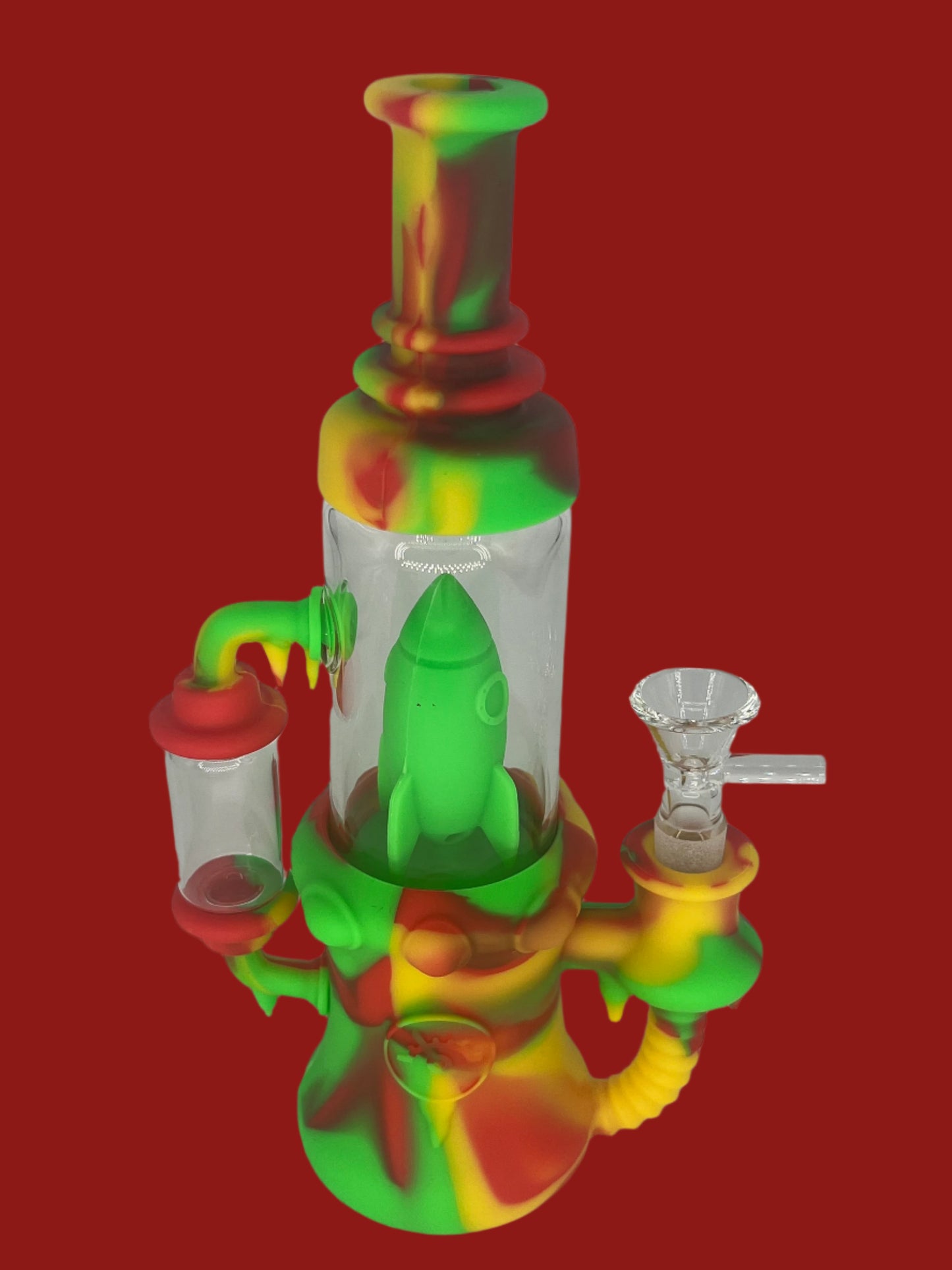 9" Rocket Ship Silicone Recycler Bong/Dab Rig