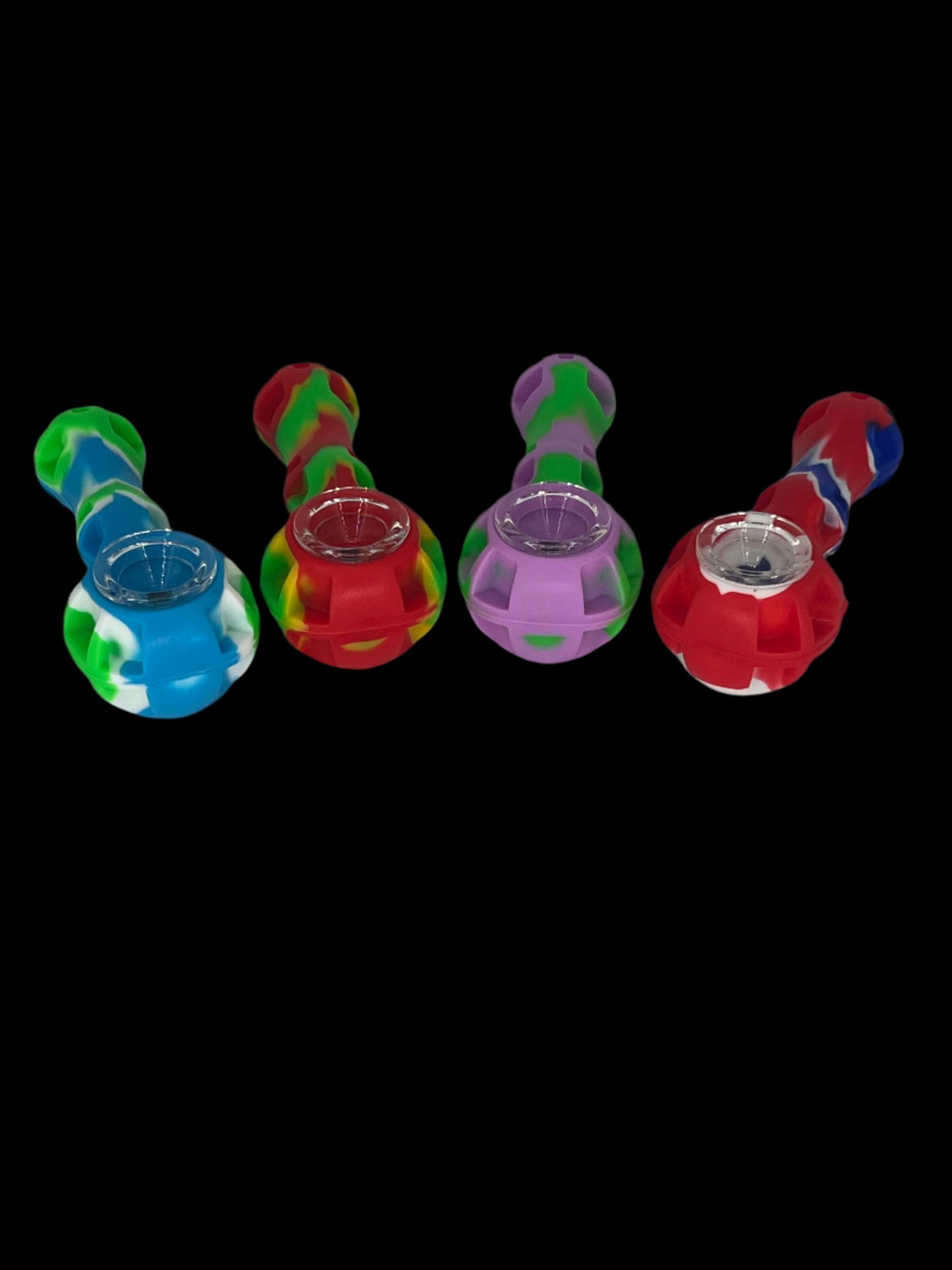 4" Silicone Smoking Pipe with Glass Bowl