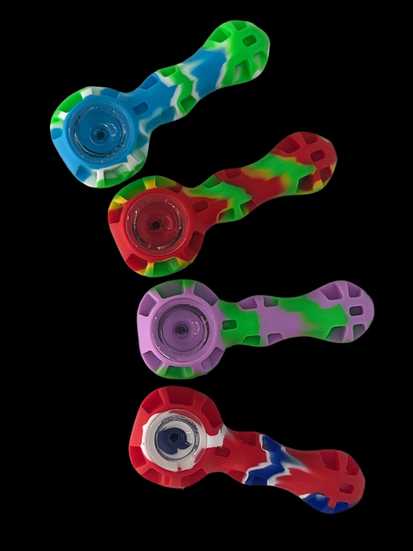4" Silicone Smoking Pipe with Glass Bowl