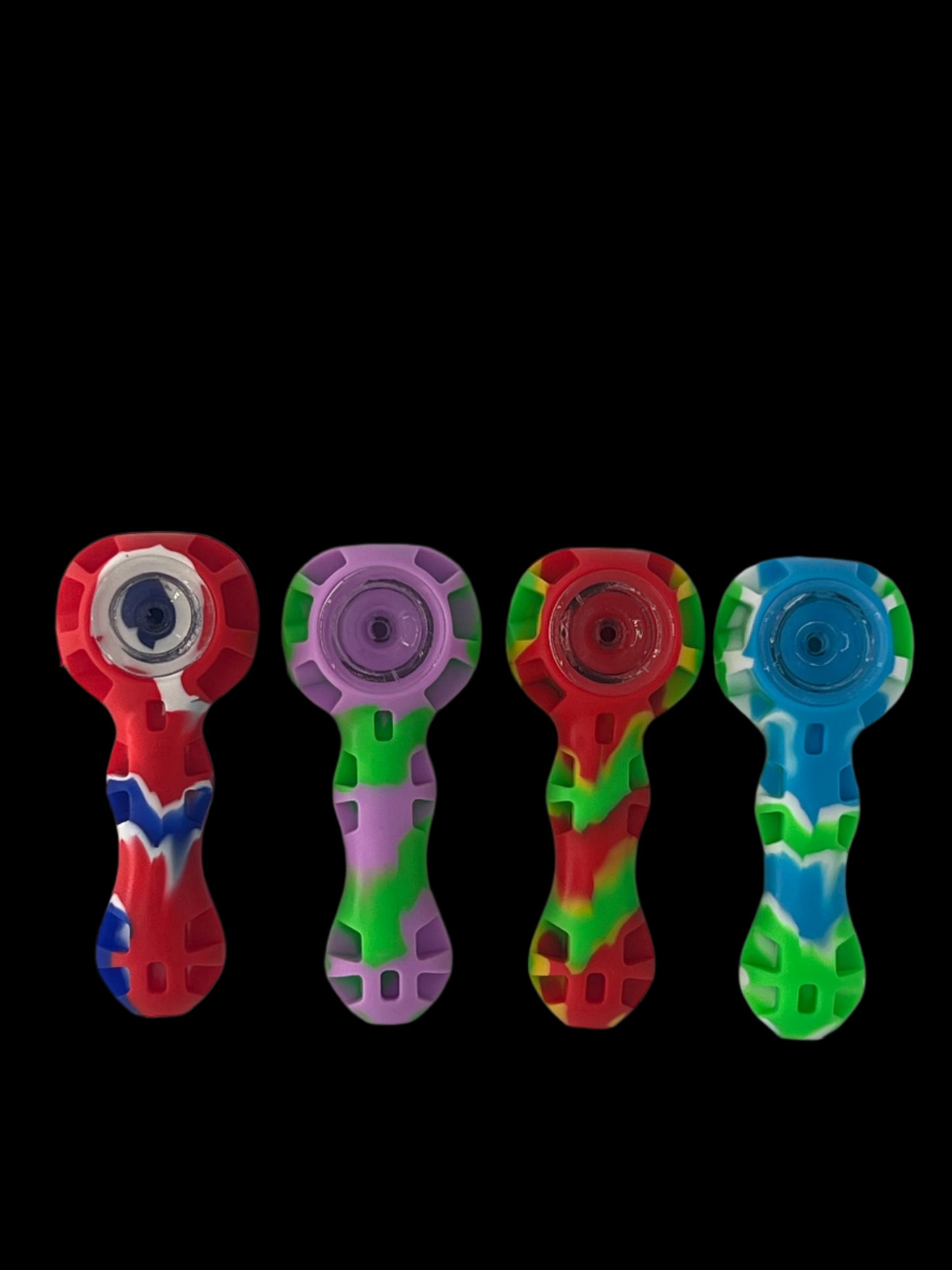 4" Silicone Smoking Pipe with Glass Bowl