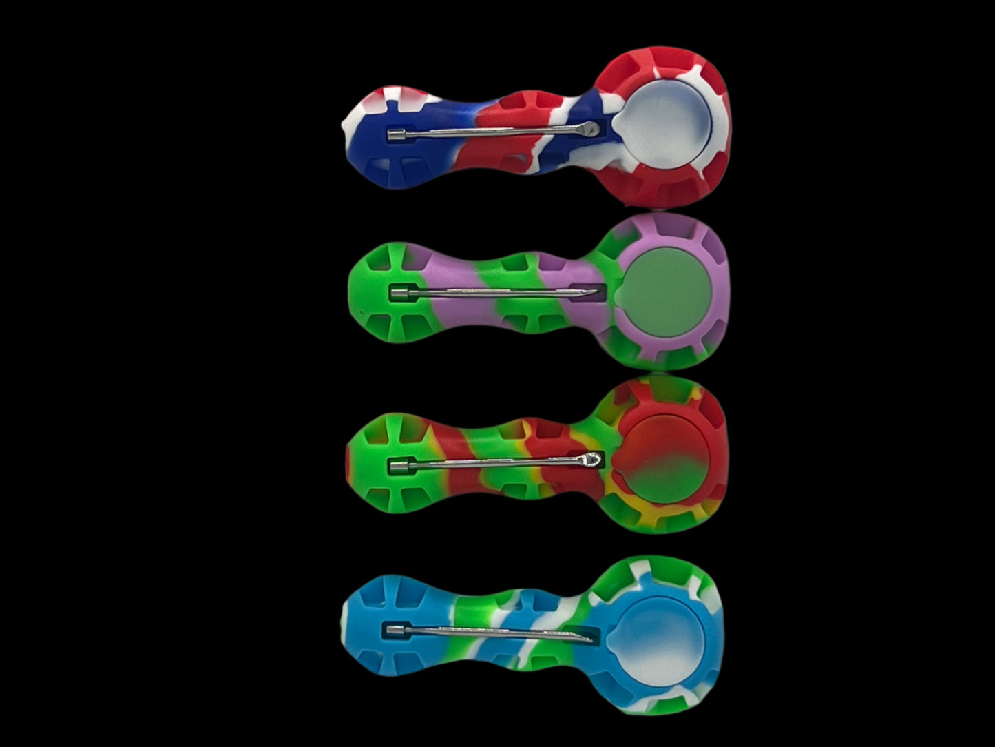 4" Silicone Smoking Pipe with Glass Bowl
