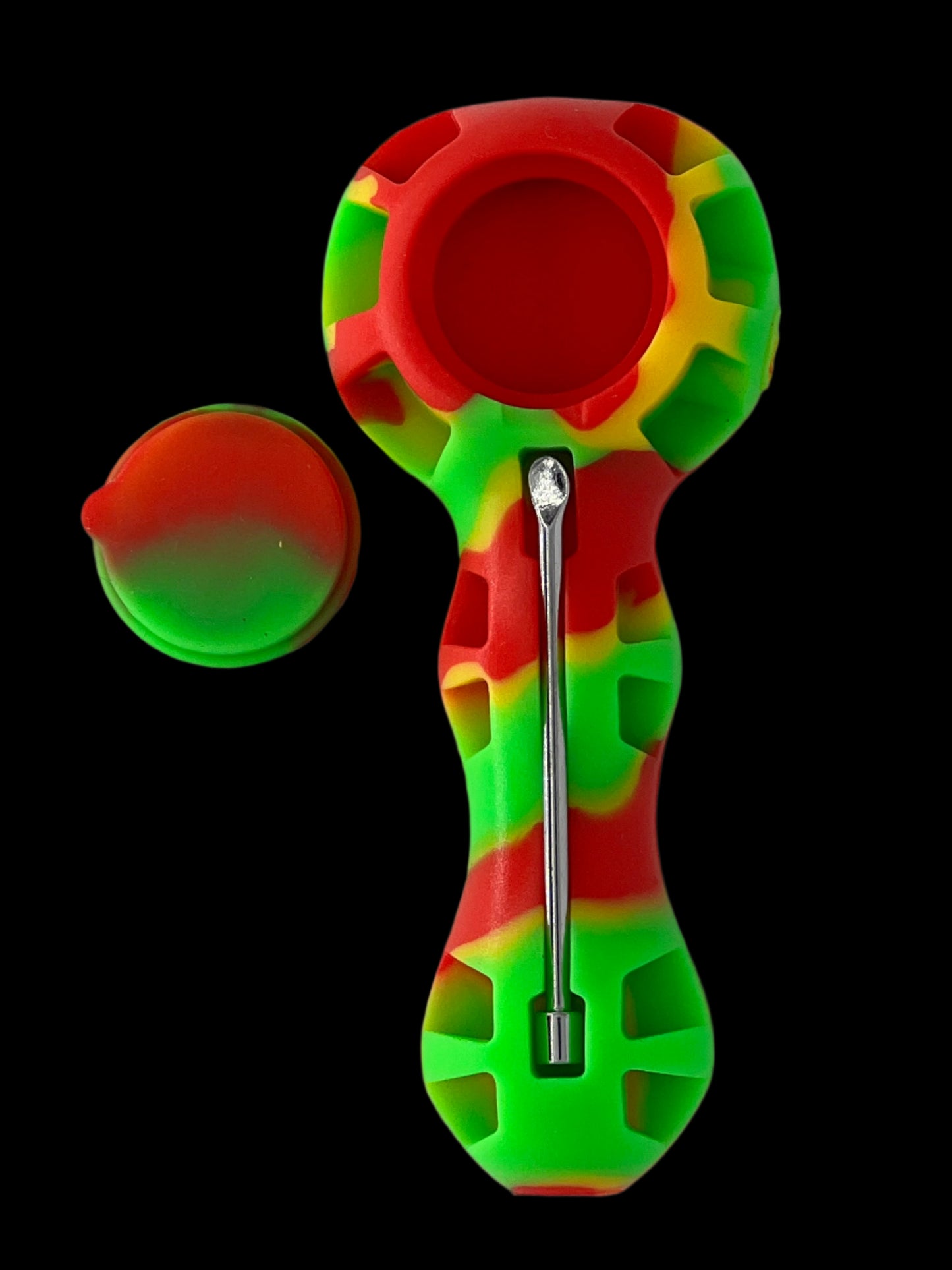 4" Silicone Smoking Pipe with Glass Bowl