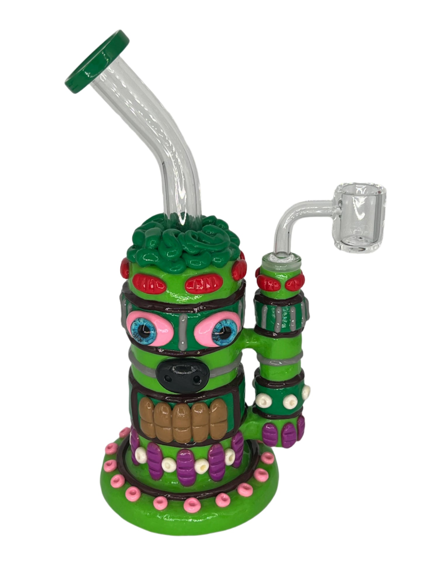 Neon Tiki 3D Painted Water Pipe