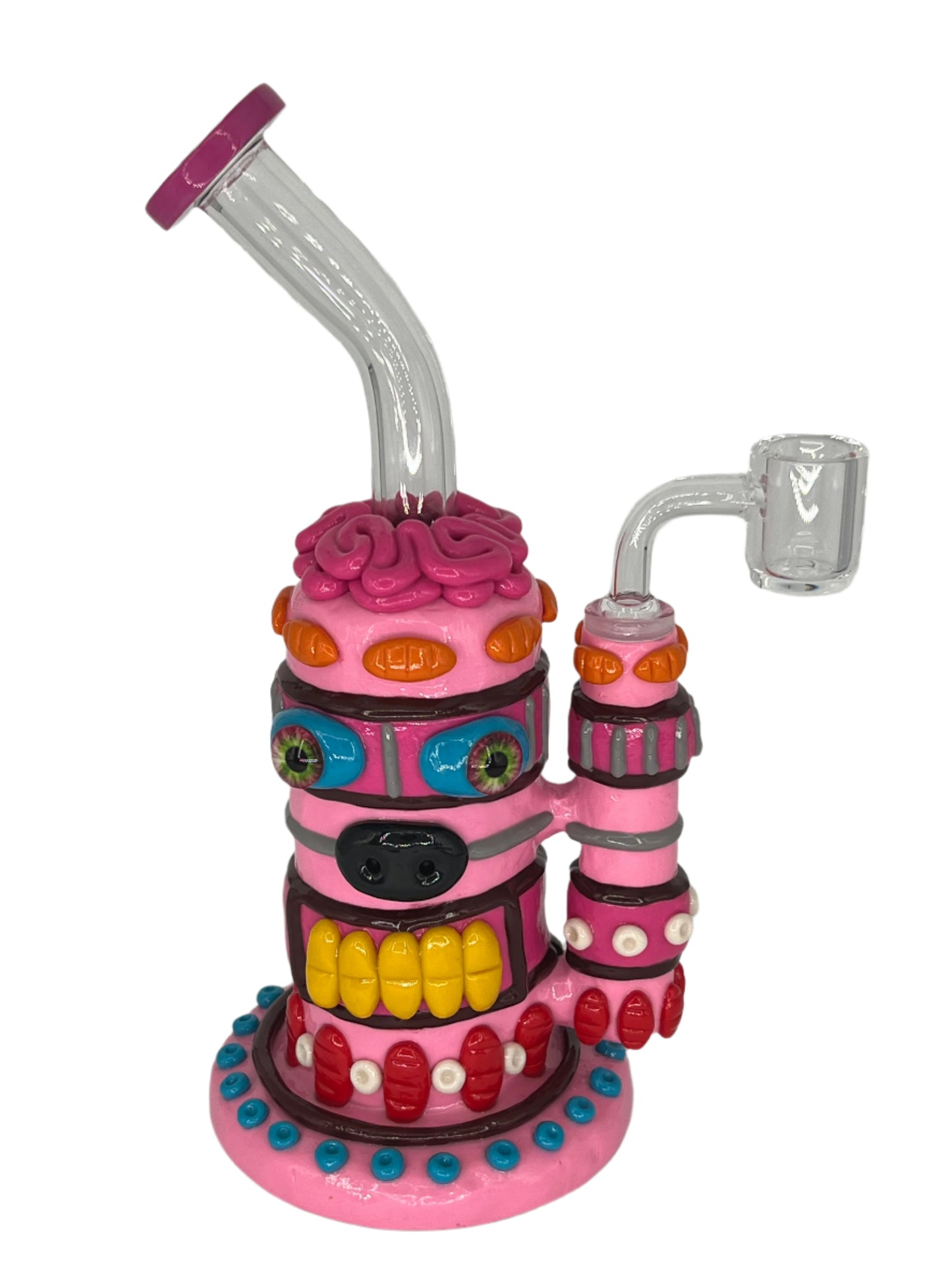 Neon Tiki 3D Painted Water Pipe