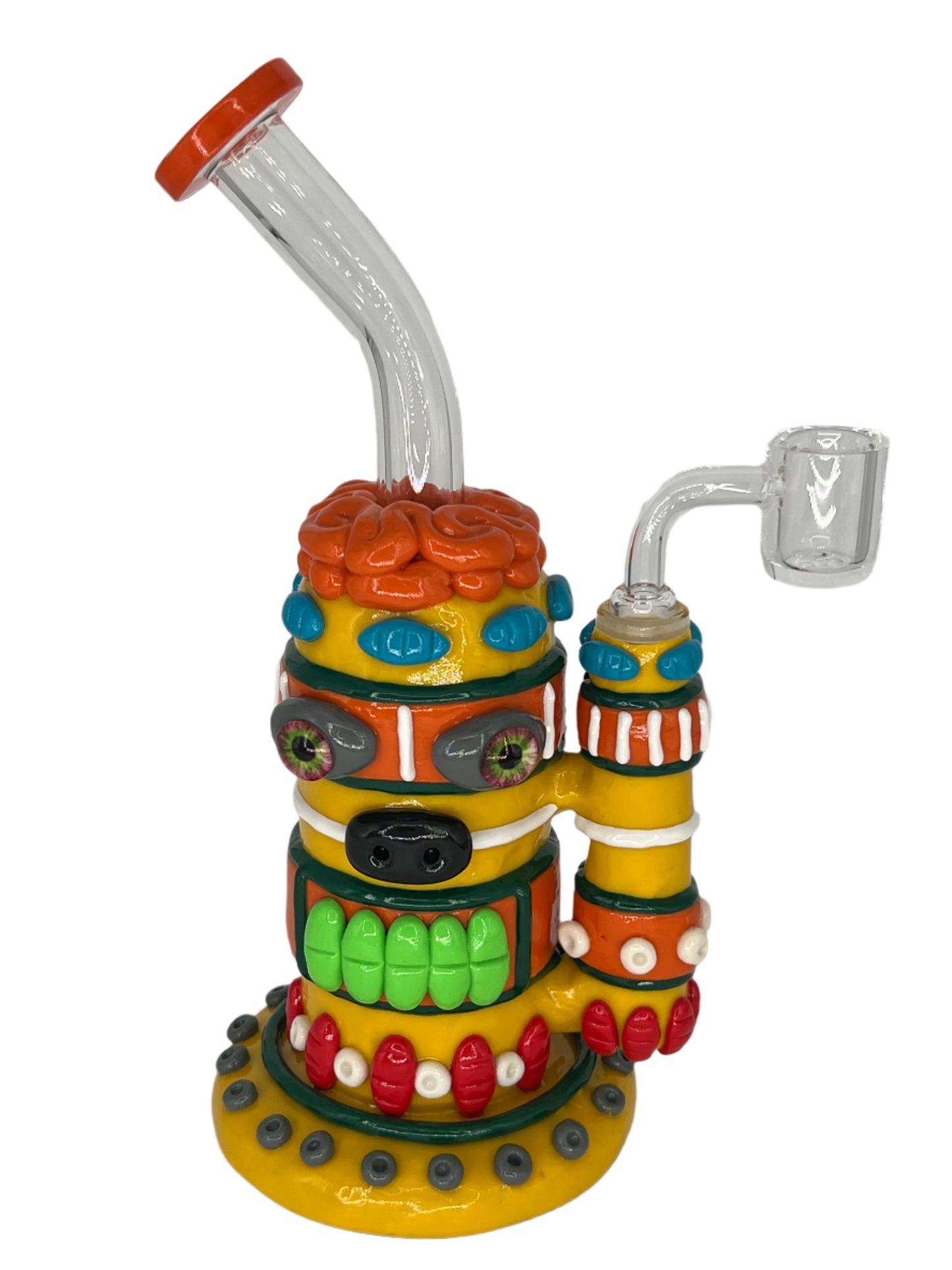 Neon Tiki 3D Painted Water Pipe