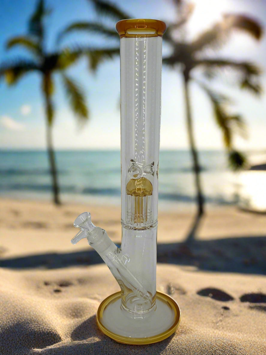 16" Straight Tube Bong with Tree Perc