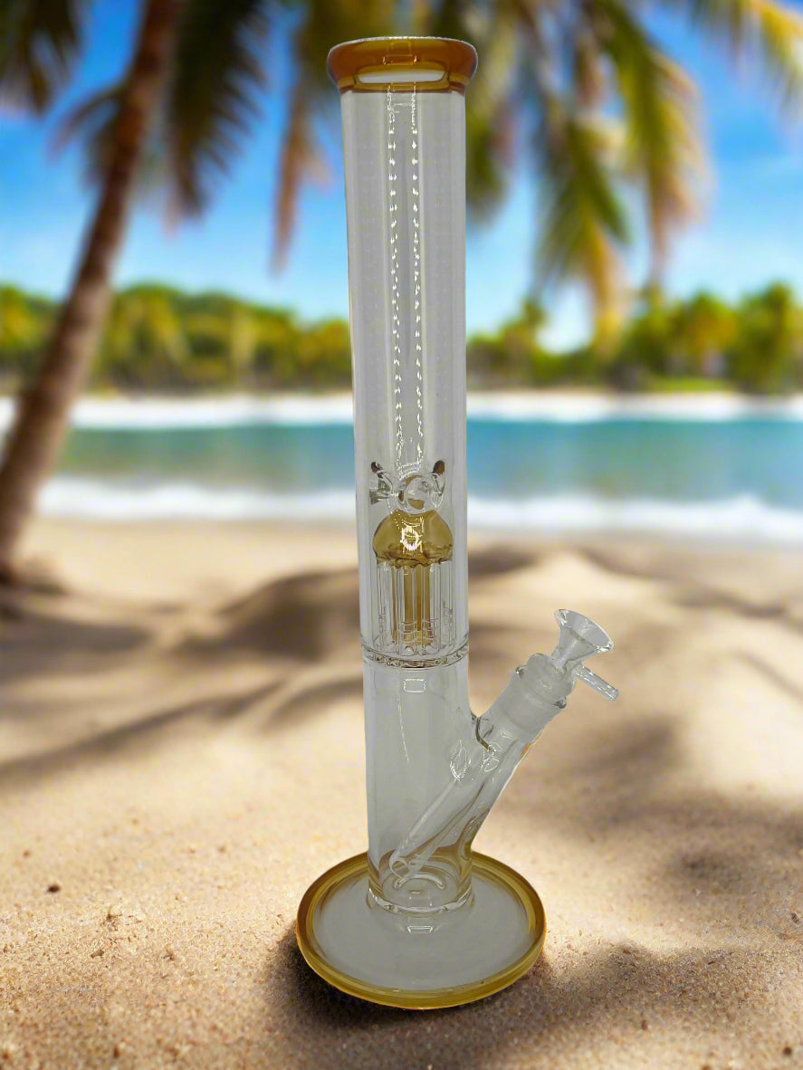16" Straight Tube Bong with Tree Perc