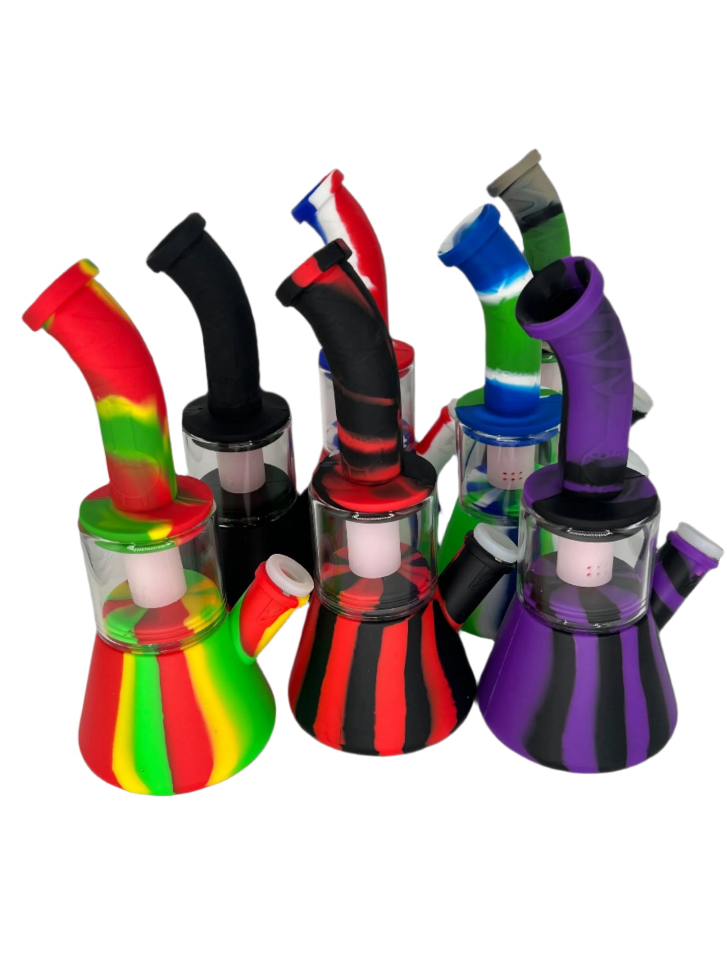 9" Silicone Perc & Glass Hybrid Bong