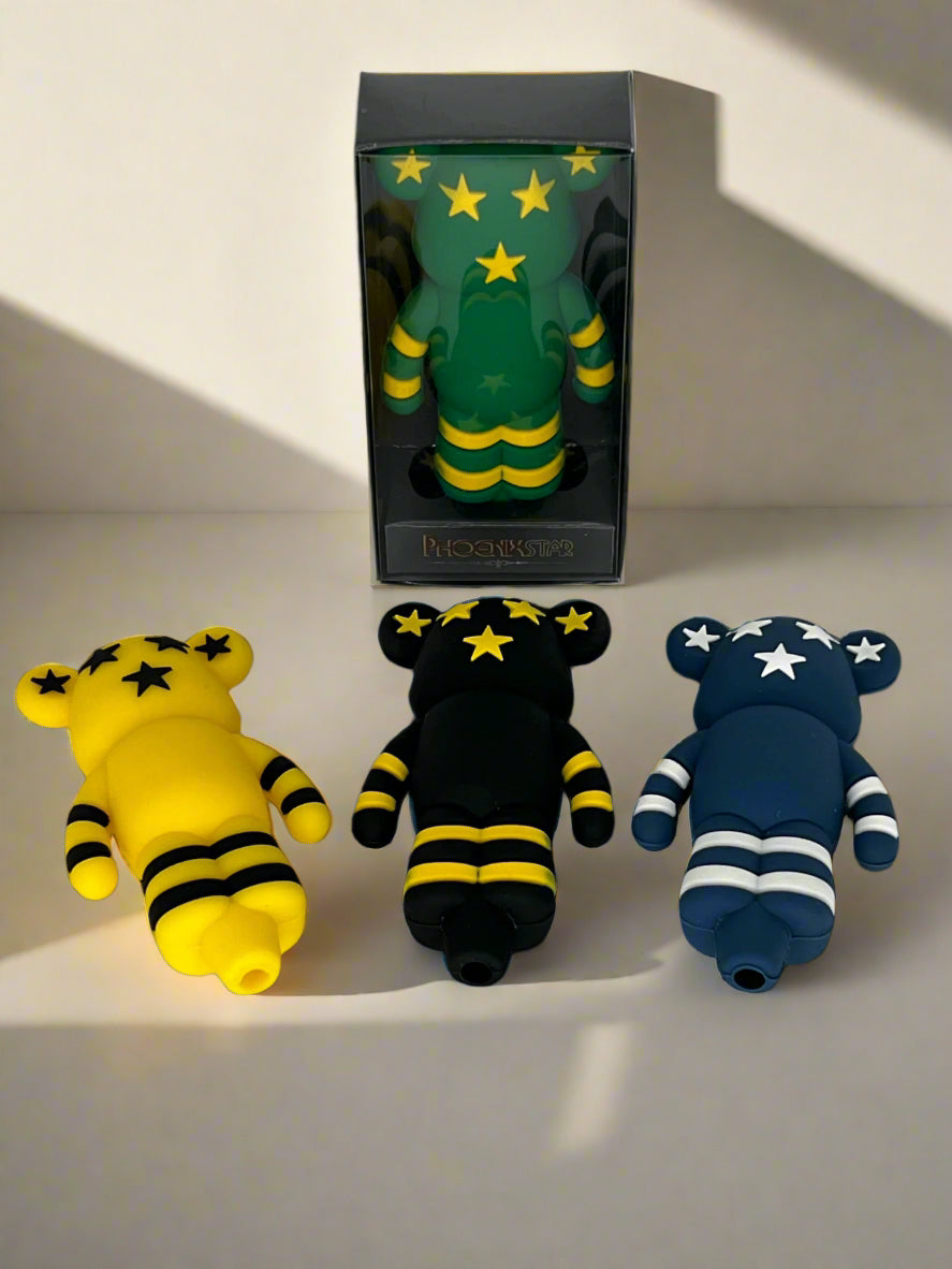 Urban Graffiti Bear with X Eyes Silicone Pipe
