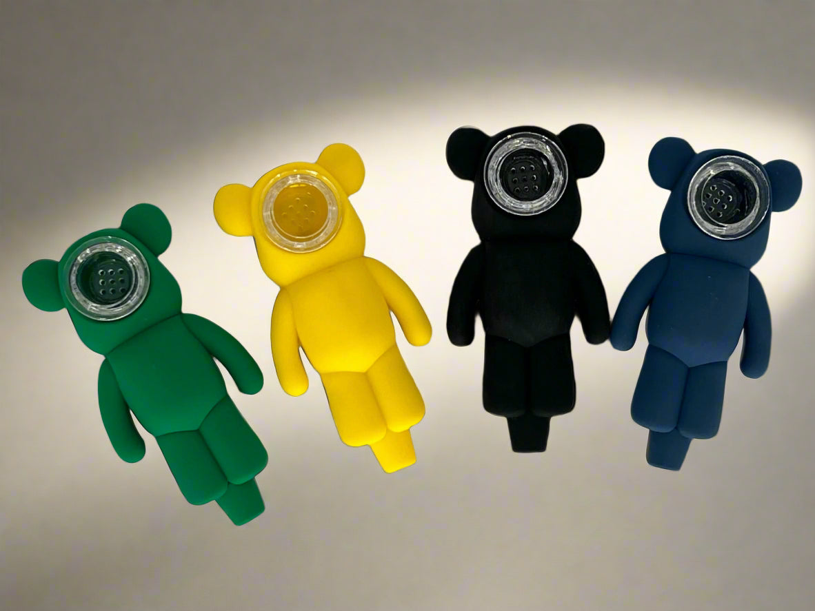 Urban Graffiti Bear with X Eyes Silicone Pipe