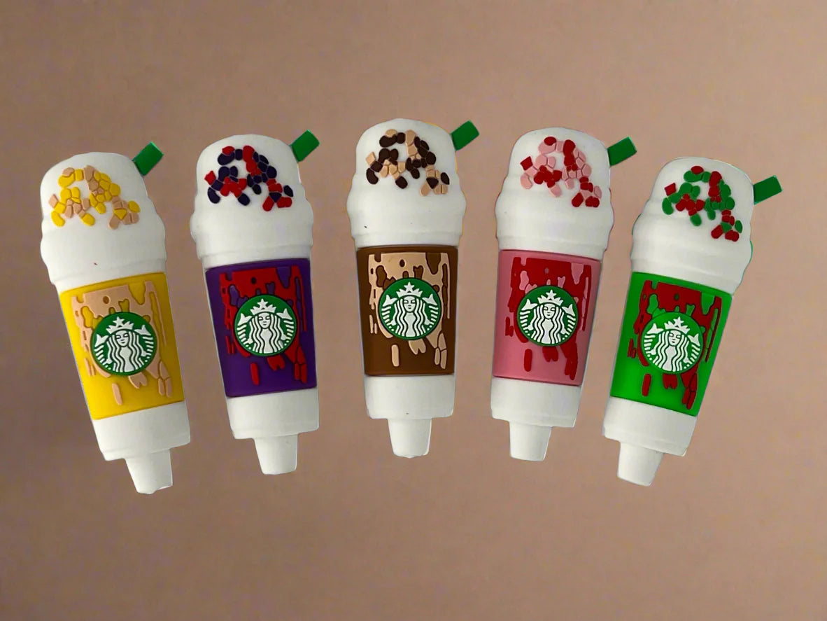 4" Starbucks Silicone Hand Pipe with Glass Bowl