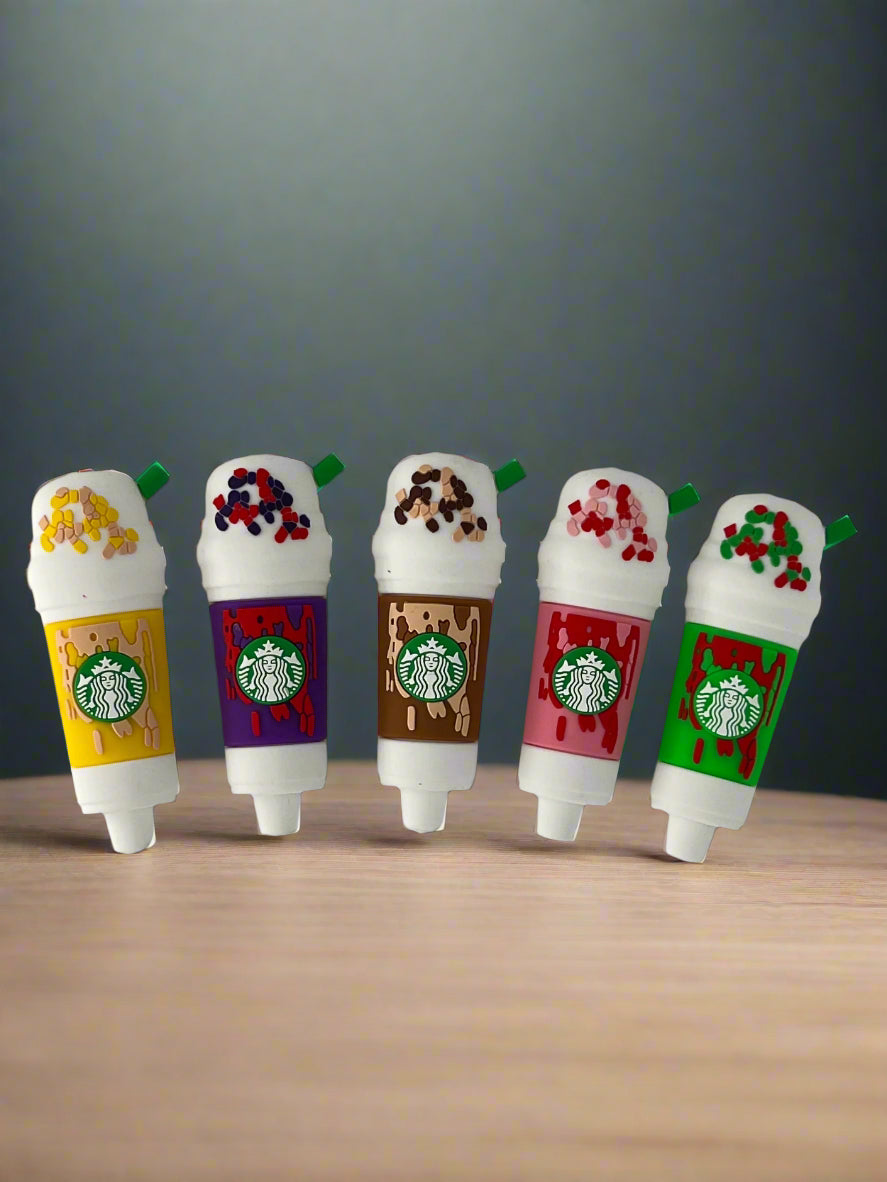 4" Starbucks Silicone Hand Pipe with Glass Bowl