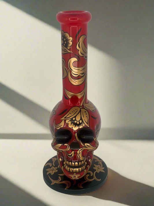Red Reaper Bloom Skull Bong