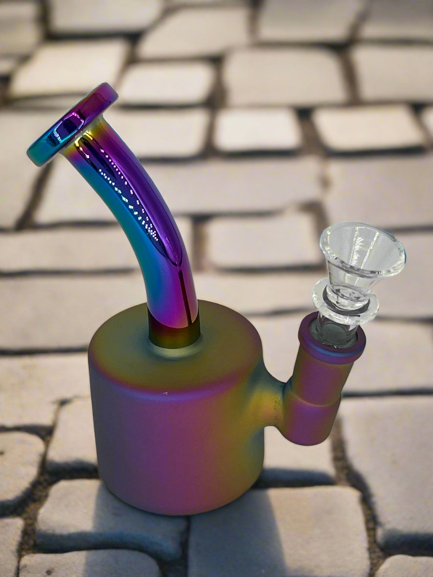 Iridescent Rainbow & Pearlescent Purple Dab Rig/Water Bong