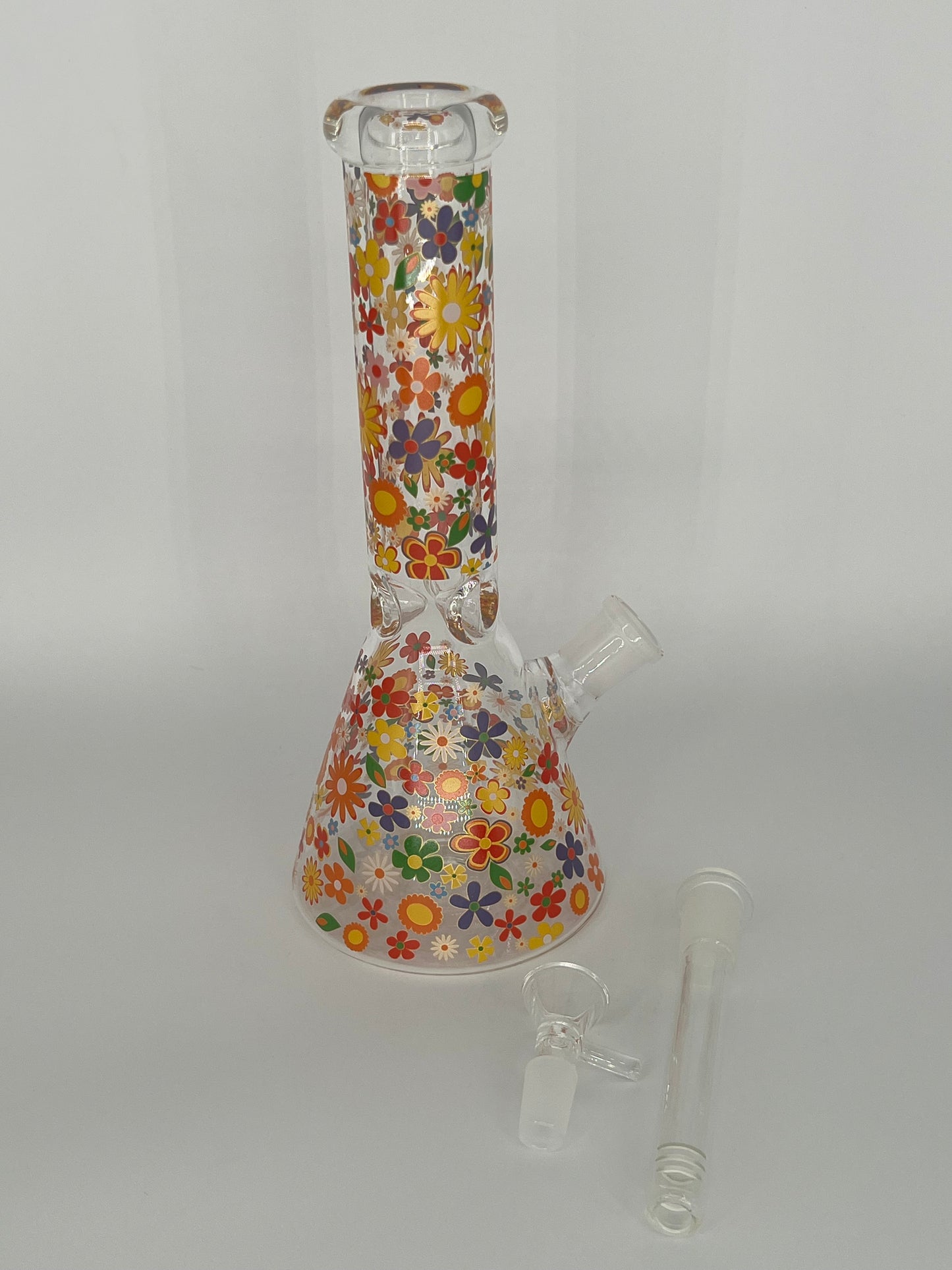 Flower Decal Beaker Bong