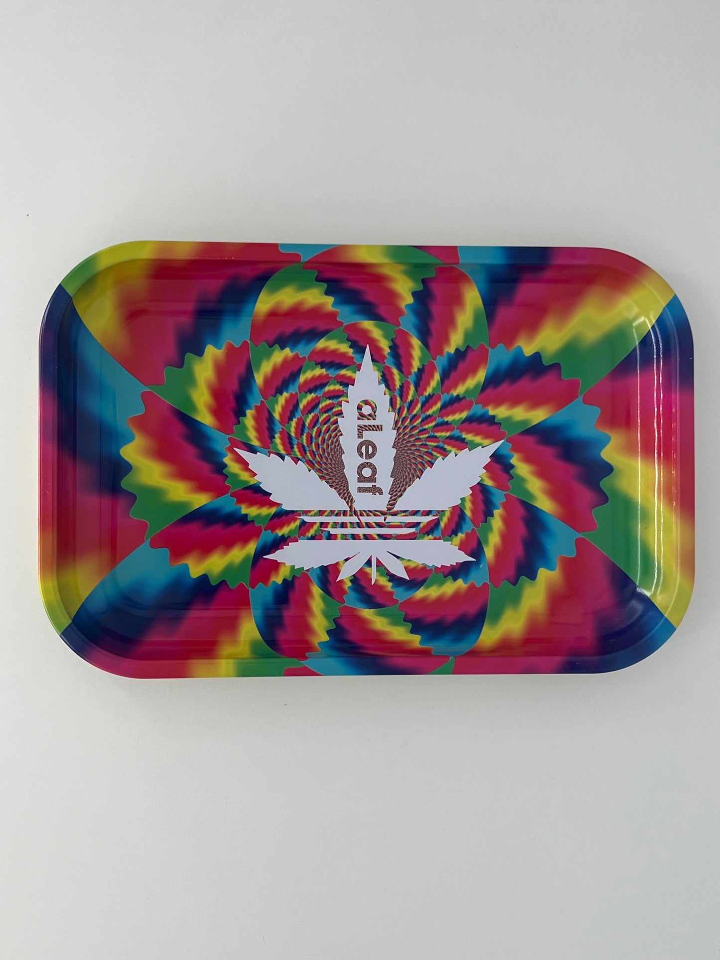 aLeaf Tie-Dye Metal Rolling Tray with Magnetic Cover
