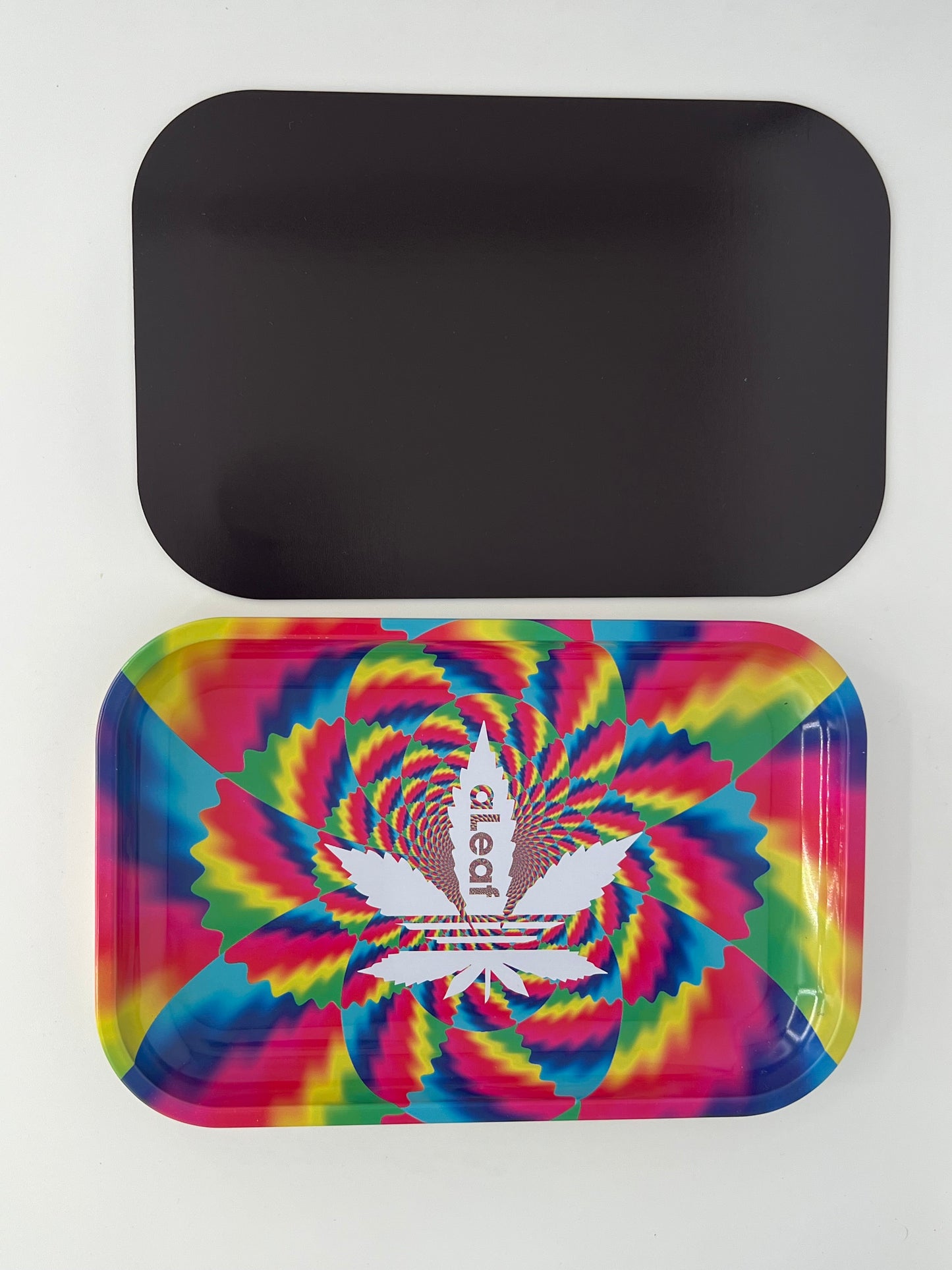 aLeaf Tie-Dye Metal Rolling Tray with Magnetic Cover