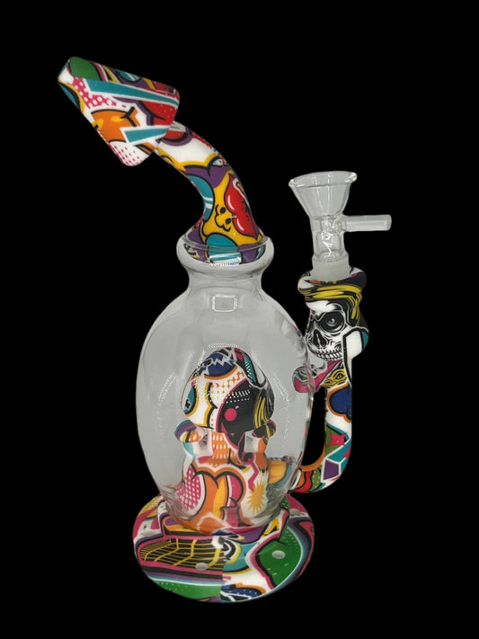 8" Silicone and Glass Shroom Bong – Durable & Smooth-Hitting