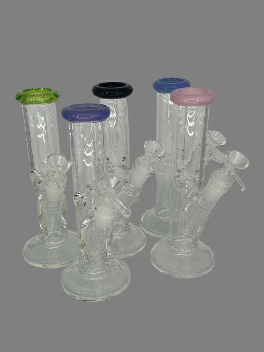 8" Classic Straight Tube Bong with Base